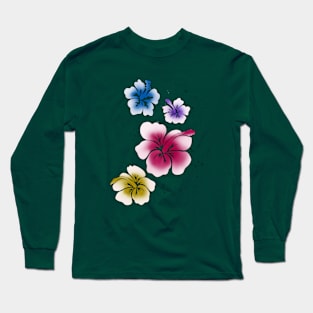 Hibiscus with dark shade Long Sleeve T-Shirt